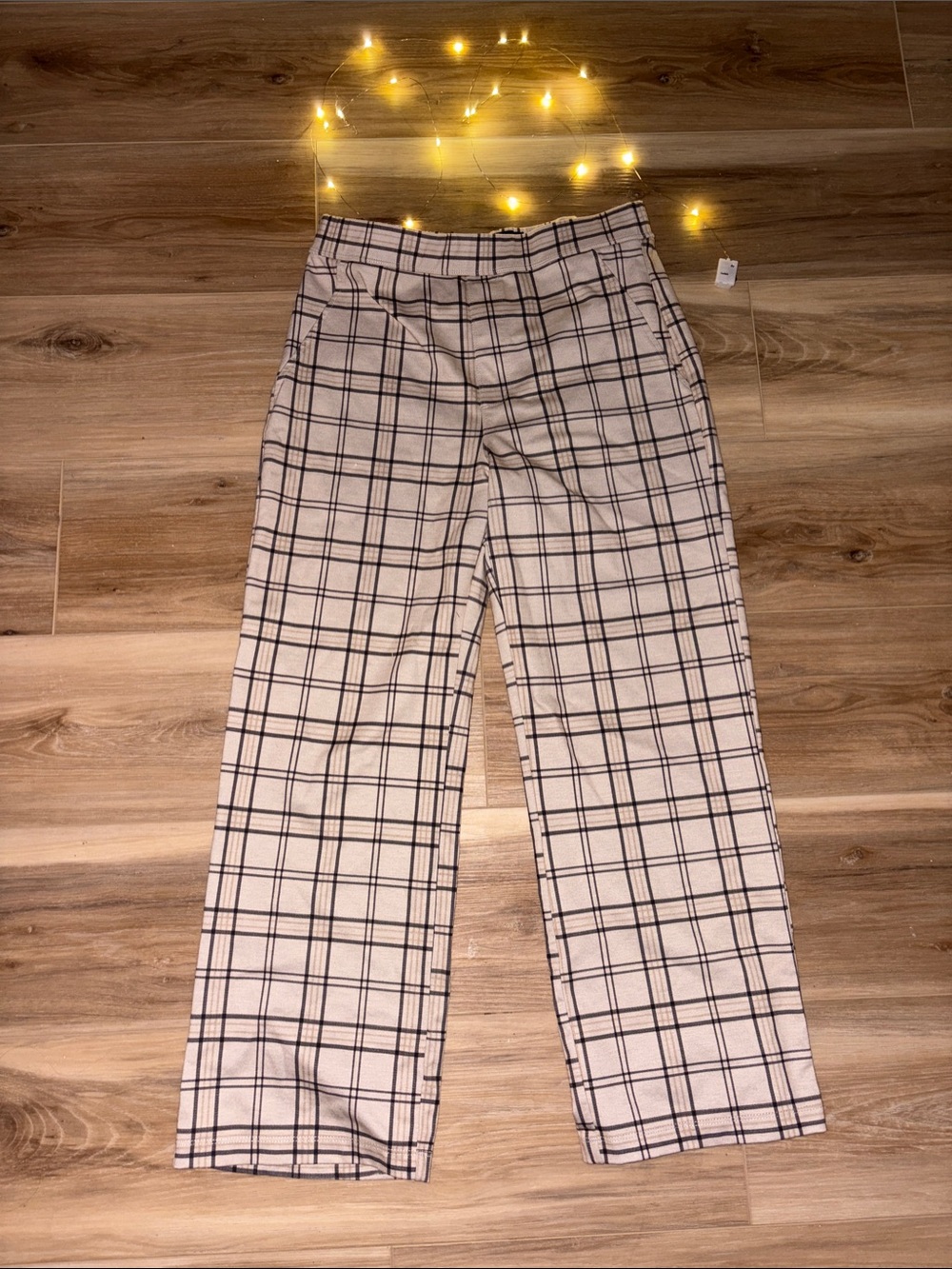 Plaid Straight-Leg Women trousers MEASUREMENTS PICTURED
